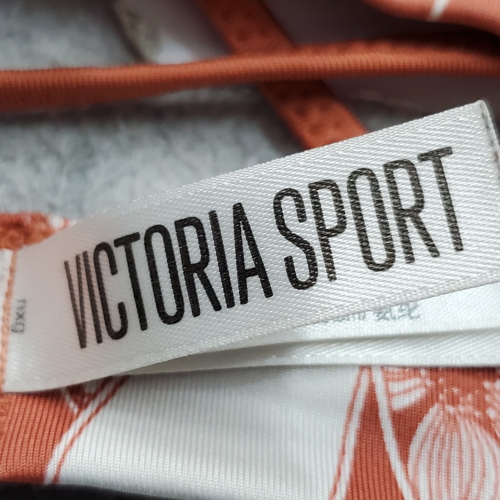 Victoria Sport Women Sports Bra Small Brown Floral Crossback Strappy Pullover - Picture 4 of 9